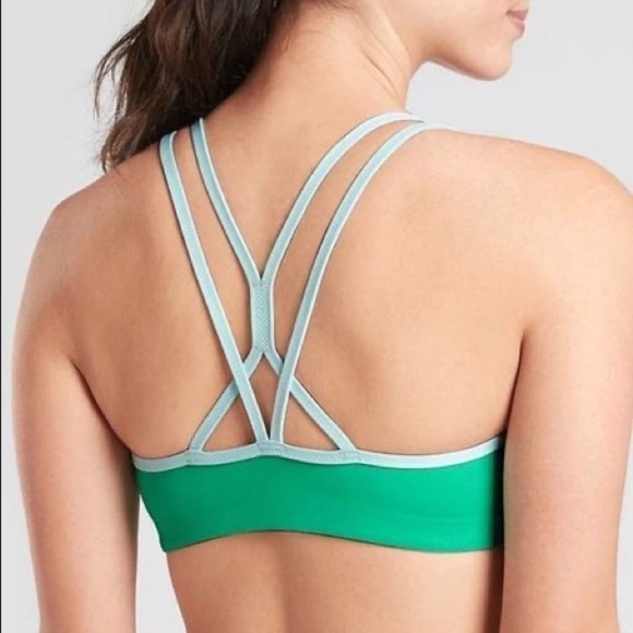 ATHLETA Green Cross Strap Chroma Bikini Top Size Small - Picture 3 of 14